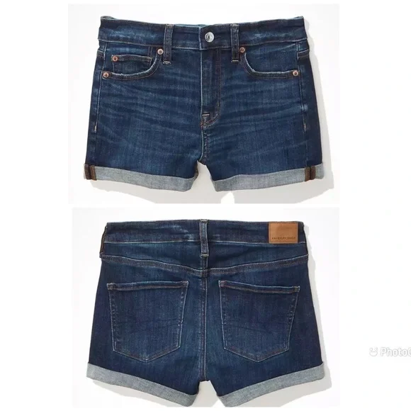 American Eagle Next Level Stretch Hi Rise Shortie Raw Hem Shorts - Picture 2 of 16
